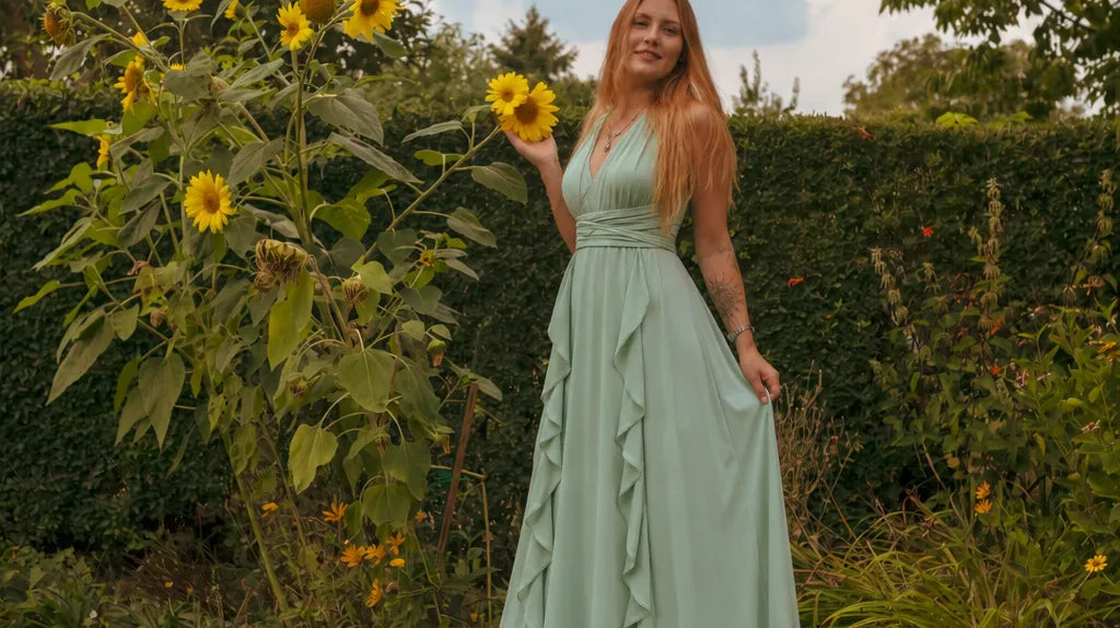 A Midsummer Night’s Dream: Elegant Sage Green Linens & Chiffon for the Modern Woman