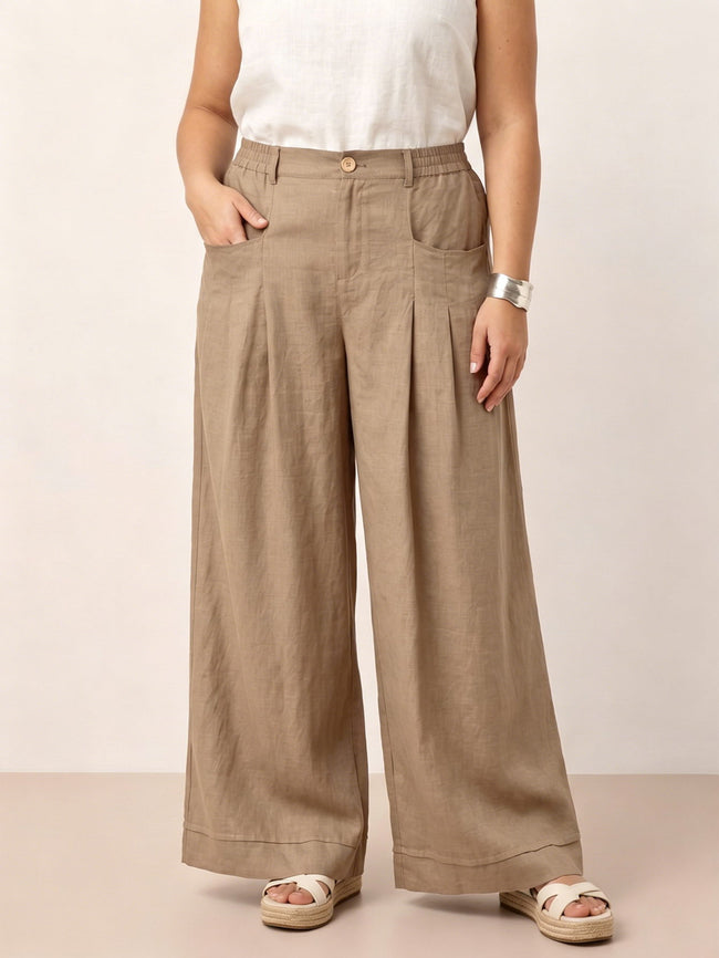 Linen Pocket Full-Length Pants