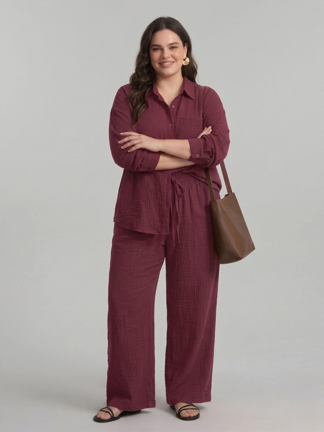 Cotton Shirt and Pants 2-Piece Set