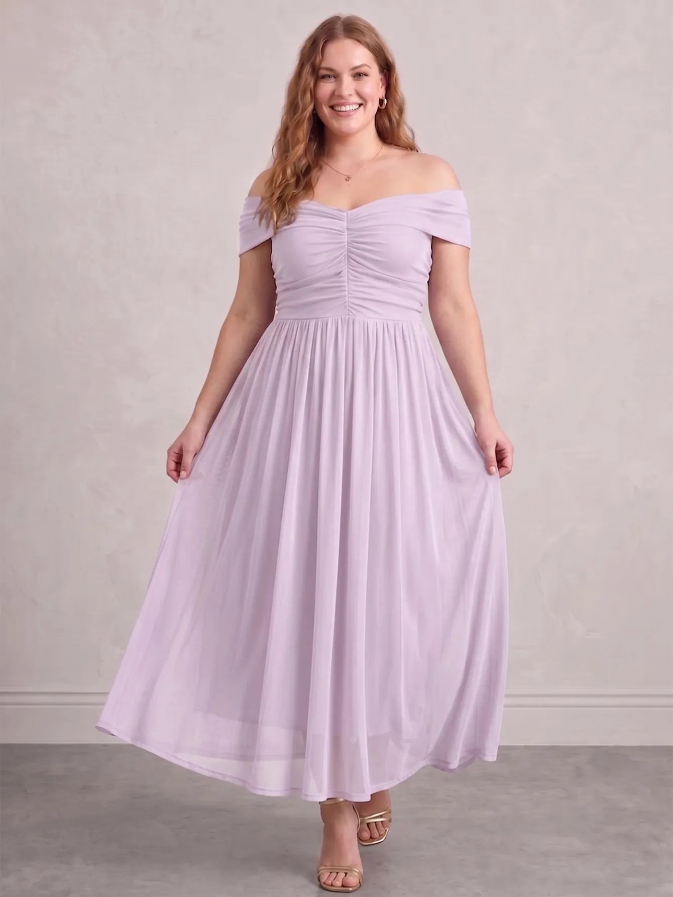 Off Shoulder A-Line Dress