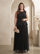 V-neck Pockets Chiffon Lace Insert High-low Dress（副本）