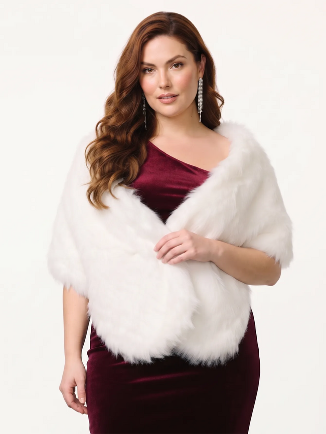 Faux Fur Wedding Evening Gowns Wrap Shawl
